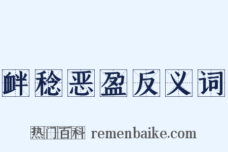 衅稔恶盈反义词是什么意思的图片